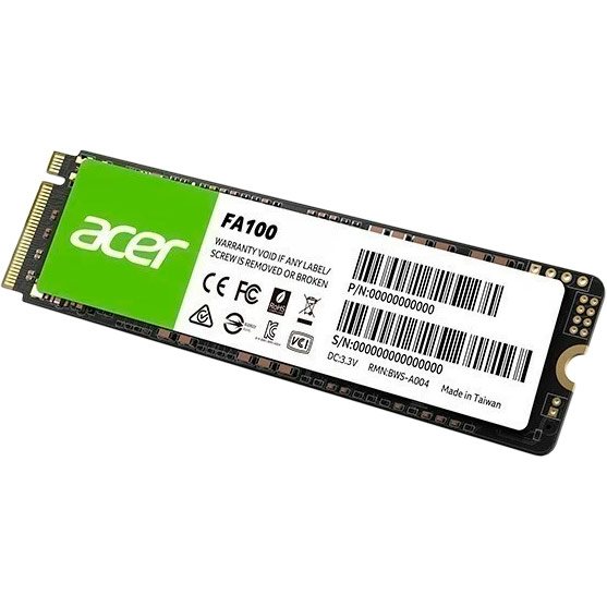 SSD накопичувач ACER 512GB FA100 M.2 2280 NVMe 1.4, Retail (BL.9BWWA.119) Тип твердотільний накопичувач (SSD)