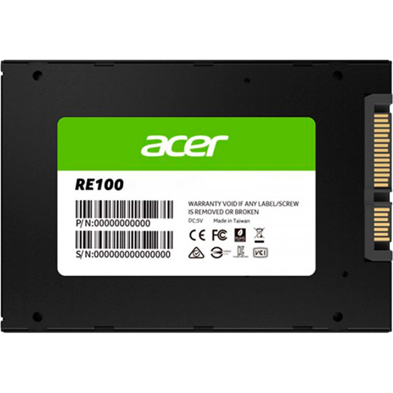 SSD накопичувач ACER 512Gb RE100 SATA III 2.5" TLC (BL.9BWWA.108) Призначення жорсткого диска для настільного комп'ютера
