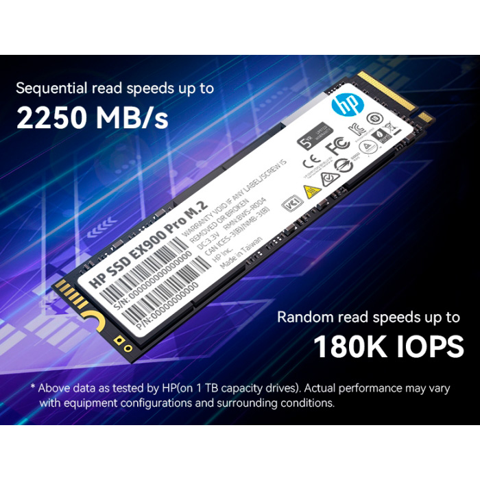 У Фокстрот SSD накопичувач HP 1TB EX900 Pro M.2 2280 DRAM Cache Retail (9XL77AA)