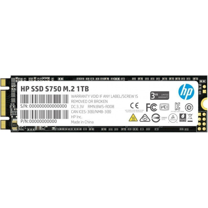 SSD накопичувач HP 1TB S750 M.2 2280 SATA III 3D NAND TLC (16L57AA)