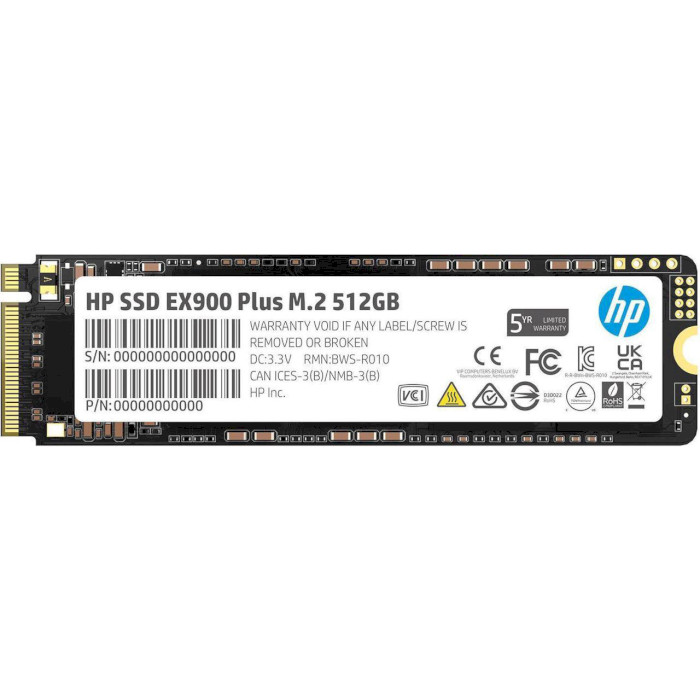 SSD накопитель HP 500GB EX900 Plus M.2 2280 3D NAND Retail (35M33AA) SSD накопитель HP 500GB EX900 Plus M.2 2280 3D NAND Retail (35M33AA)