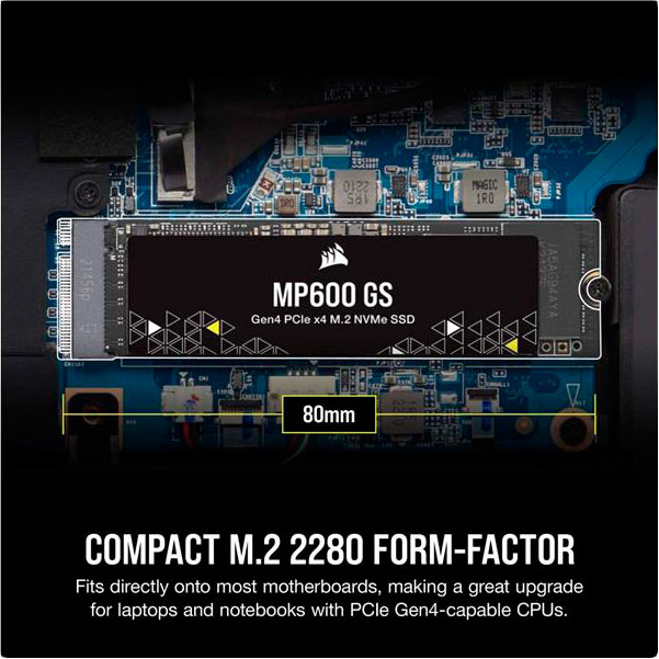 Фото SSD накопичувач CORSAIR 1TB M.2 NVMe MP600 GS 2280 3D TLC (CSSD-F1000GBMP600GS)