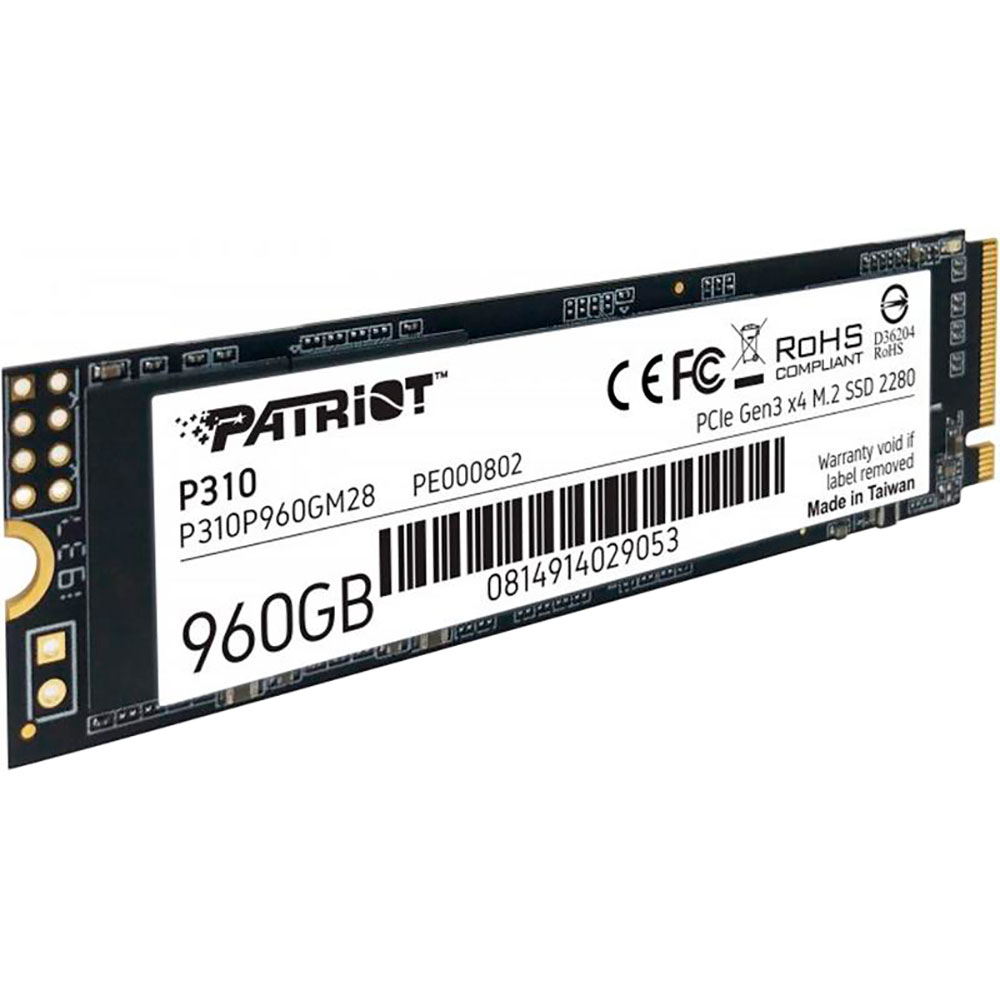 SSD накопичувач PATRIOT 960GB P310 M.2 2280 NVMe TLC (P310P960GM28) Форм-фактор M.2