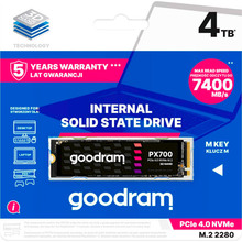 SSD накопитель GOODRAM M.2 4TB PX700 NVMe PCIe 4.0 2280 (SSDPR-PX700-04T-80)