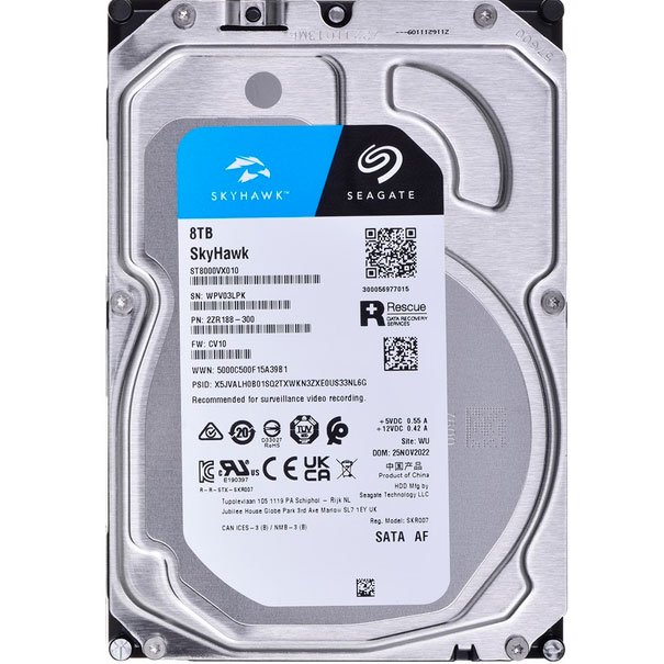 Жесткий диск SEAGATE SkyHawk Surveillance 8 TB 256MB 3.5" SATA (ST8000VX010) Форм-фактор 3.5"