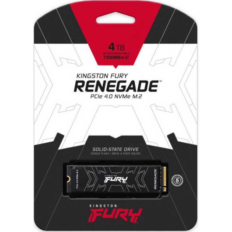 SSD накопитель KINGSTON FURY Renegade 4TB PCIe 4.0 NVMe M.2 (SFYRD/4000G) Емкость 4 Тб