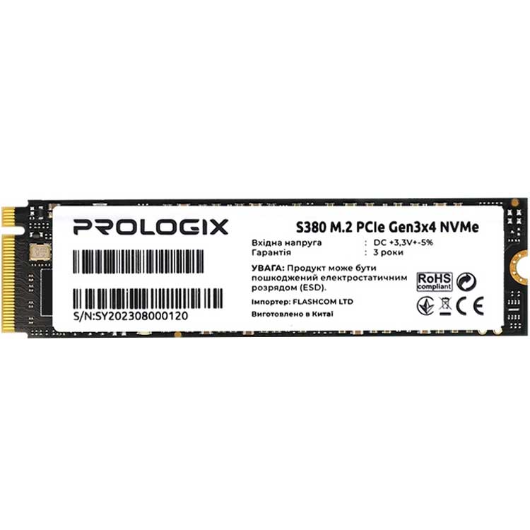 SSD накопичувач PROLOGIX 256GB S380 M.2 2280 NVMe TLC (PRO256GS380)