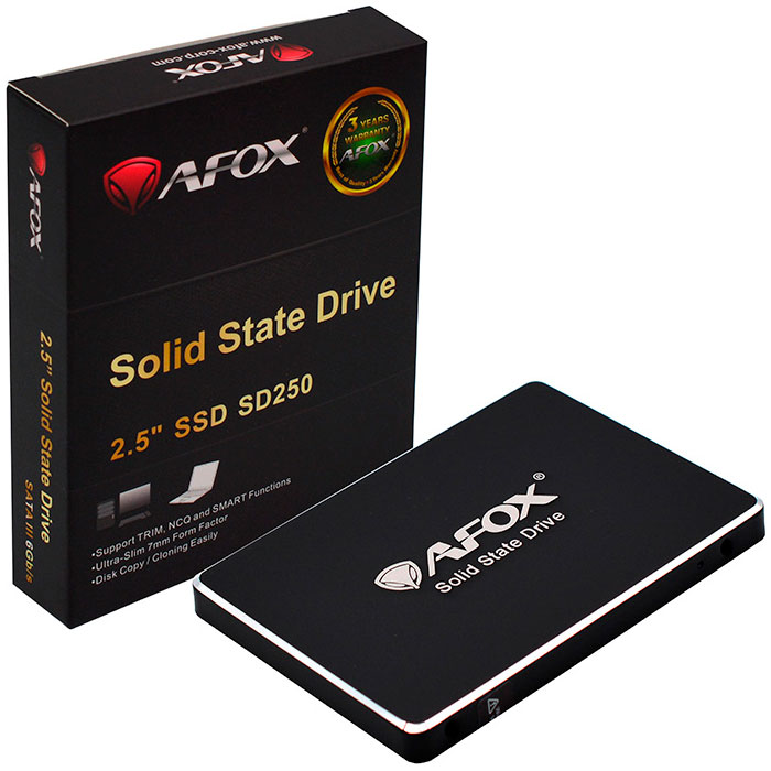 SSD накопитель AFOX 1000Gb SATA III 2.5" 3D QLC Retail Black (SD250-1000GQN) Форм-фактор 2.5"