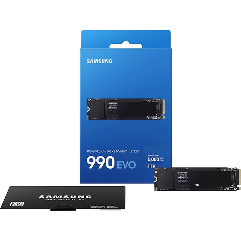 SSD накопичувач SAMSUNG 990 EVO 1TB PCIe 4.0 x4/5.0 x2 NVMe M.2 (MZ-V9E1T0BW) Форм-фактор M.2