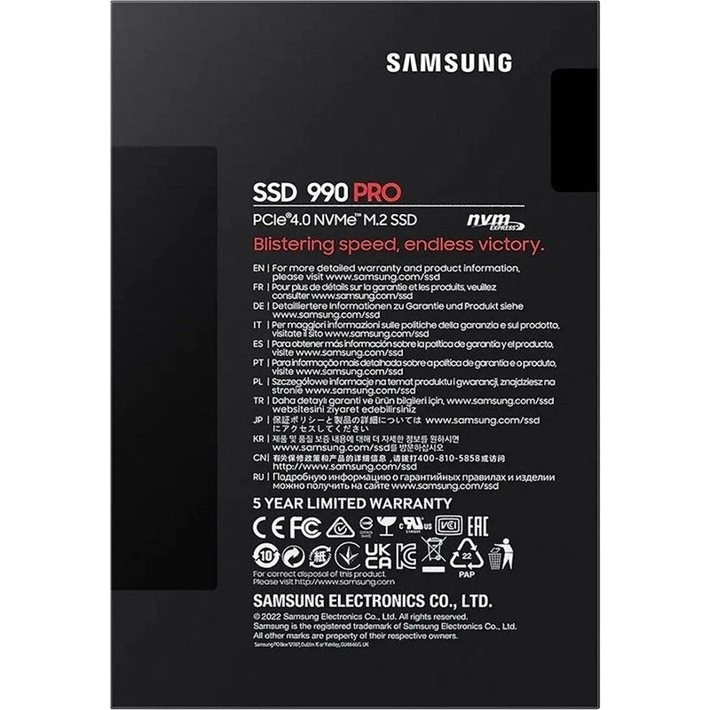 SSD накопитель SAMSUNG 990 PRO 4TB M.2 PCI-E 4.0 Nvme MLC (MZ-V9P4T0BW) Назначение жесткого диска для настольного компьютера