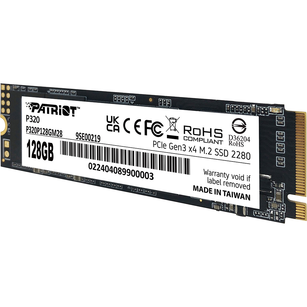 SSD накопичувач PATRIOT P320 128GB (P320P128GM28) Тип твердотільний накопичувач (SSD)