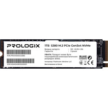 Запорожье - SSD накопитель PROLOGIX 1TB S380 M.2 2280 NVMe TLC (PRO1000GS380)