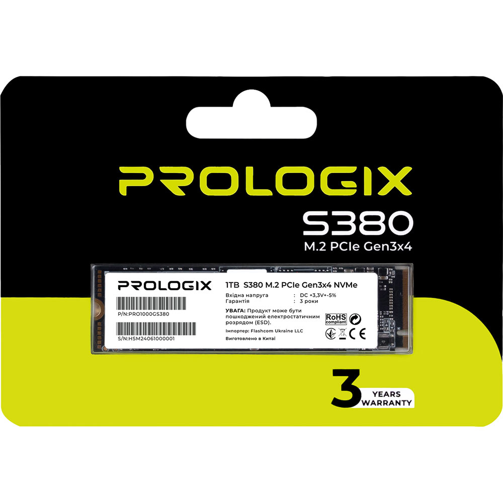 SSD накопитель PROLOGIX 1TB S380 M.2 2280 NVMe TLC (PRO1000GS380) Назначение жесткого диска для ноутбука