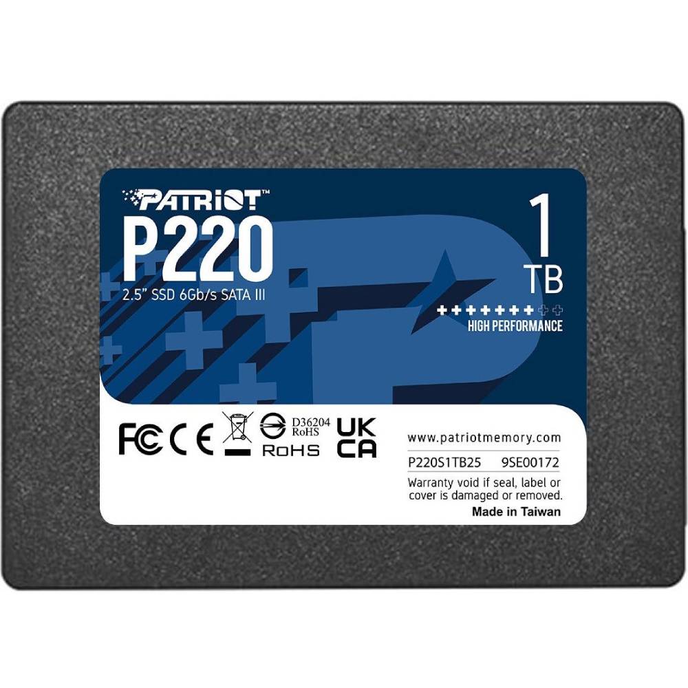 SSD накопитель PATRIOT 1TB P220 2.5" SATAIII TLC (P220S1TB25)