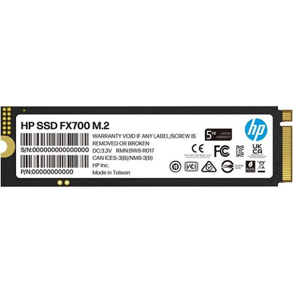 SSD накопитель HP 1Tb FX700 M.2 NVMe 2.0 2280 TLC 3D V-NAND (8U2N3AA)