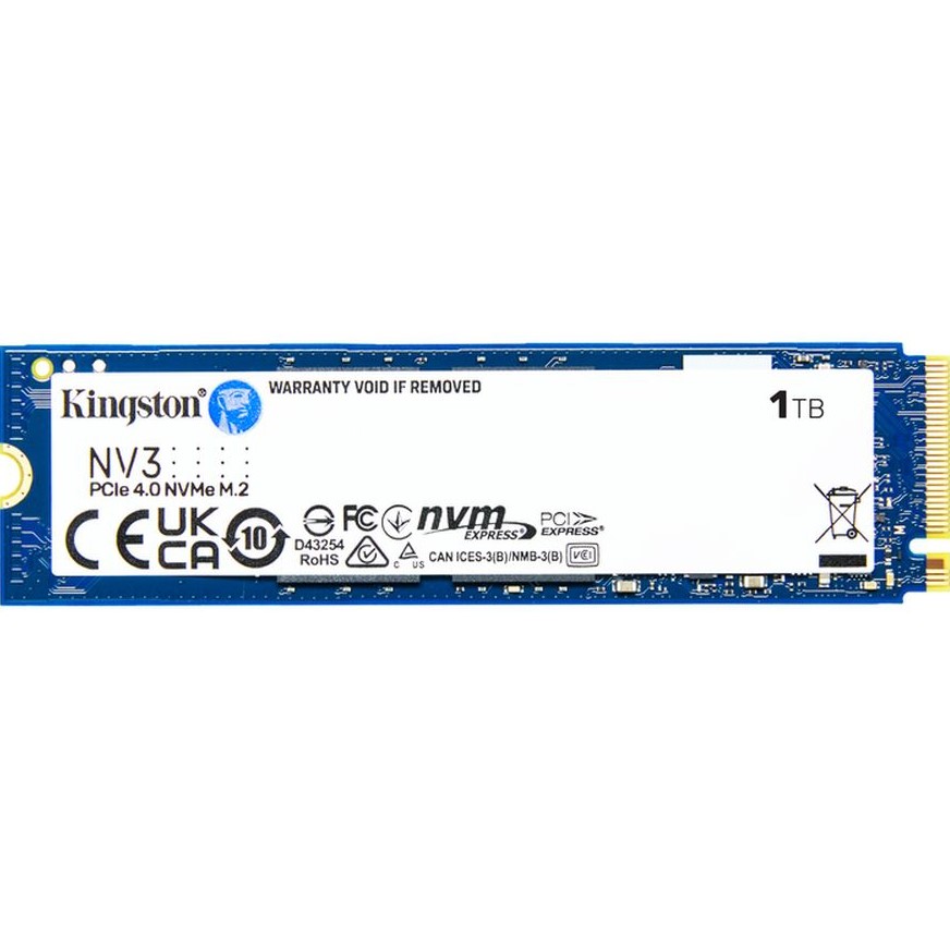 SSD накопичувач KINGSTON NV3 1TB M.2 2280 NVMe PCIe 4.0 x4 3D NAND (SNV3S/1000G)