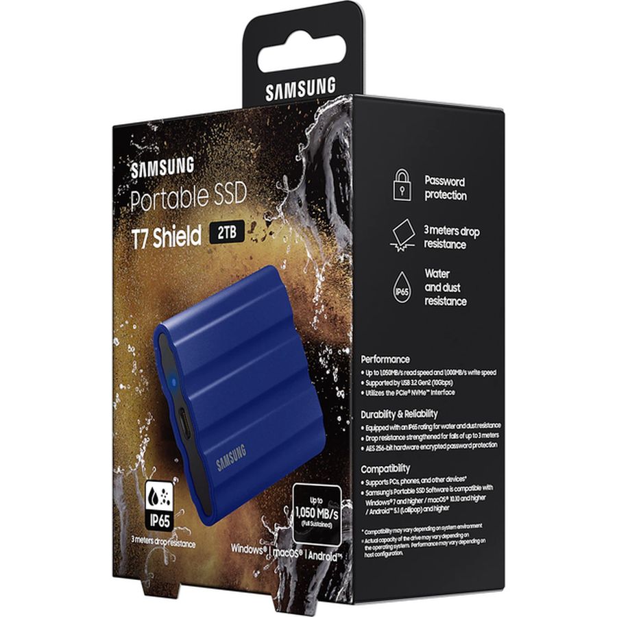 Зображення Зовнішній SSD накопичувач SAMSUNG T7 Shield 2TB USB 3.2 Type-C Blue (MU-PE2T0R/EU)