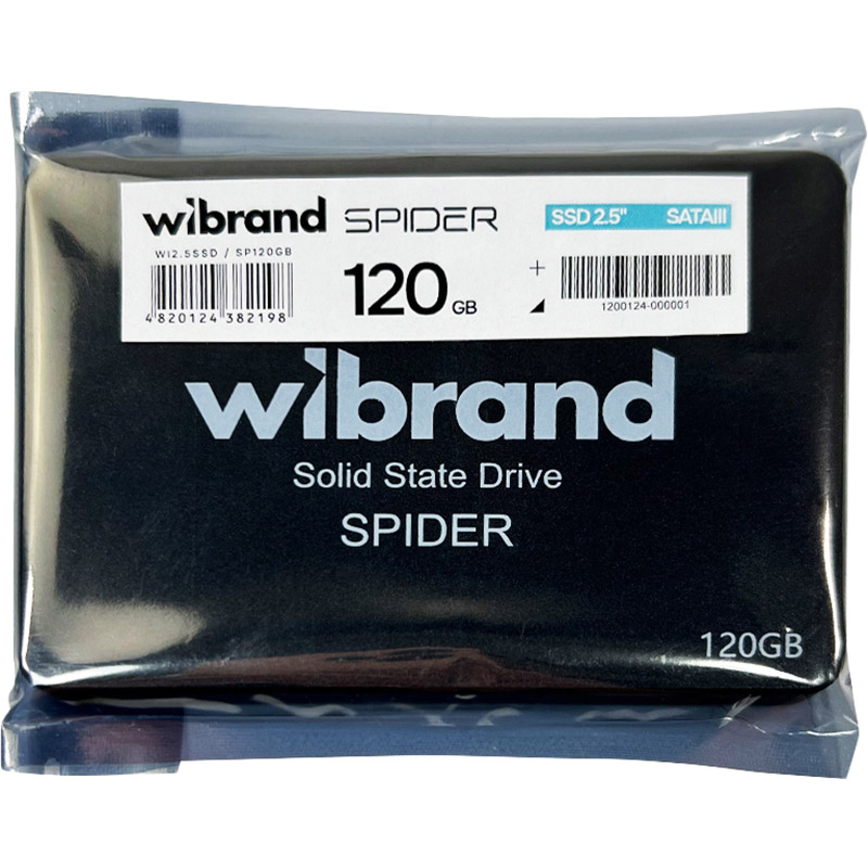 SSD накопитель WIBRAND SSD 2.5" 120GB Spider (WI2.5SSD/SP120GB) Тип твердотельный накопитель (SSD)