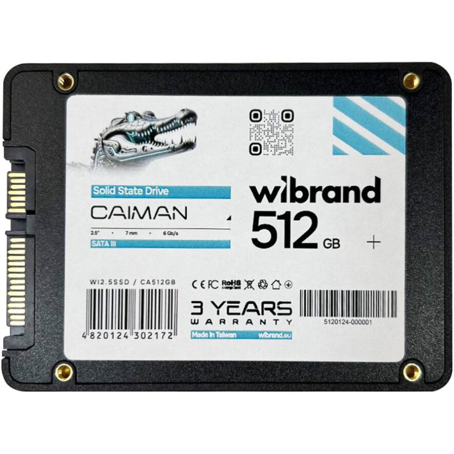 SSD накопитель WIBRAND Caiman 512GB 2.5" 7мм SATAIII Bulk (WI2.5SSD/CA512GB) Назначение жесткого диска для настольного компьютера