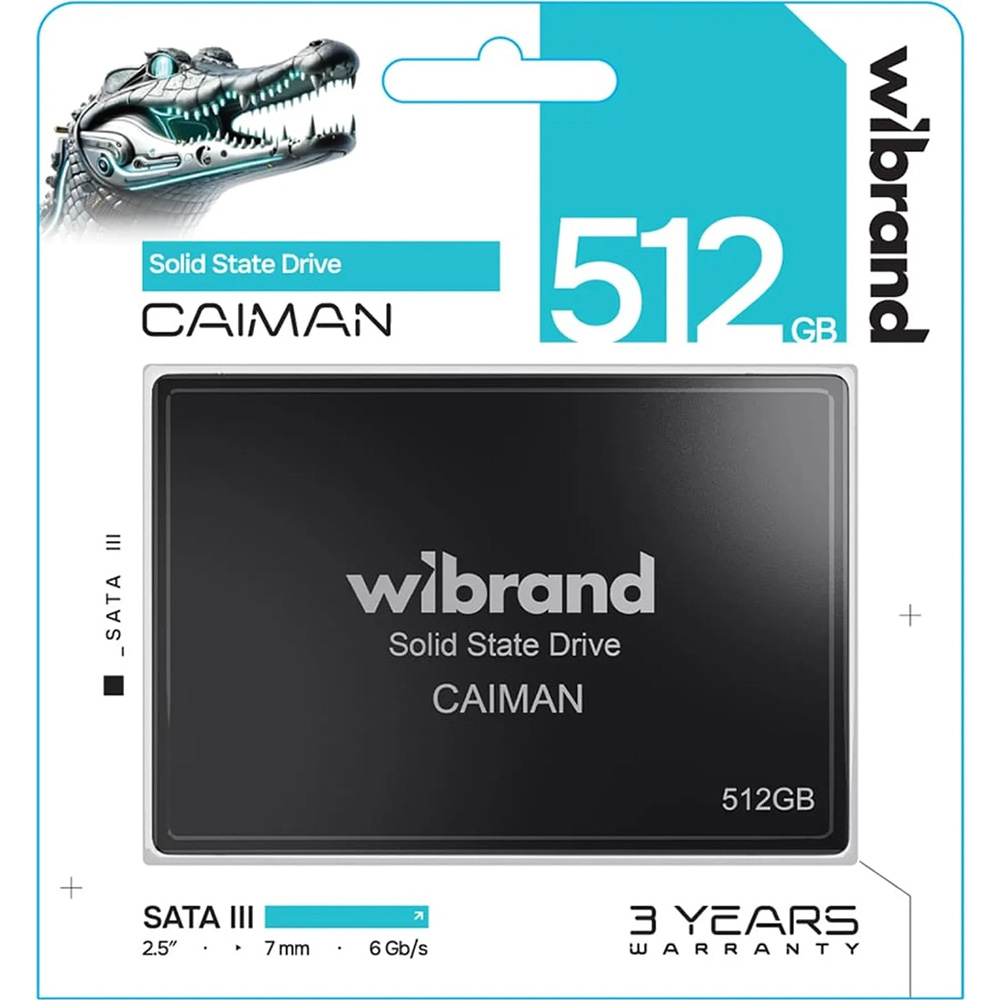 SSD накопитель WIBRAND Caiman 512GB 2.5" 7mm SATAIII Standard (WI2.5SSD/CA512GBST) Назначение жесткого диска для ноутбука