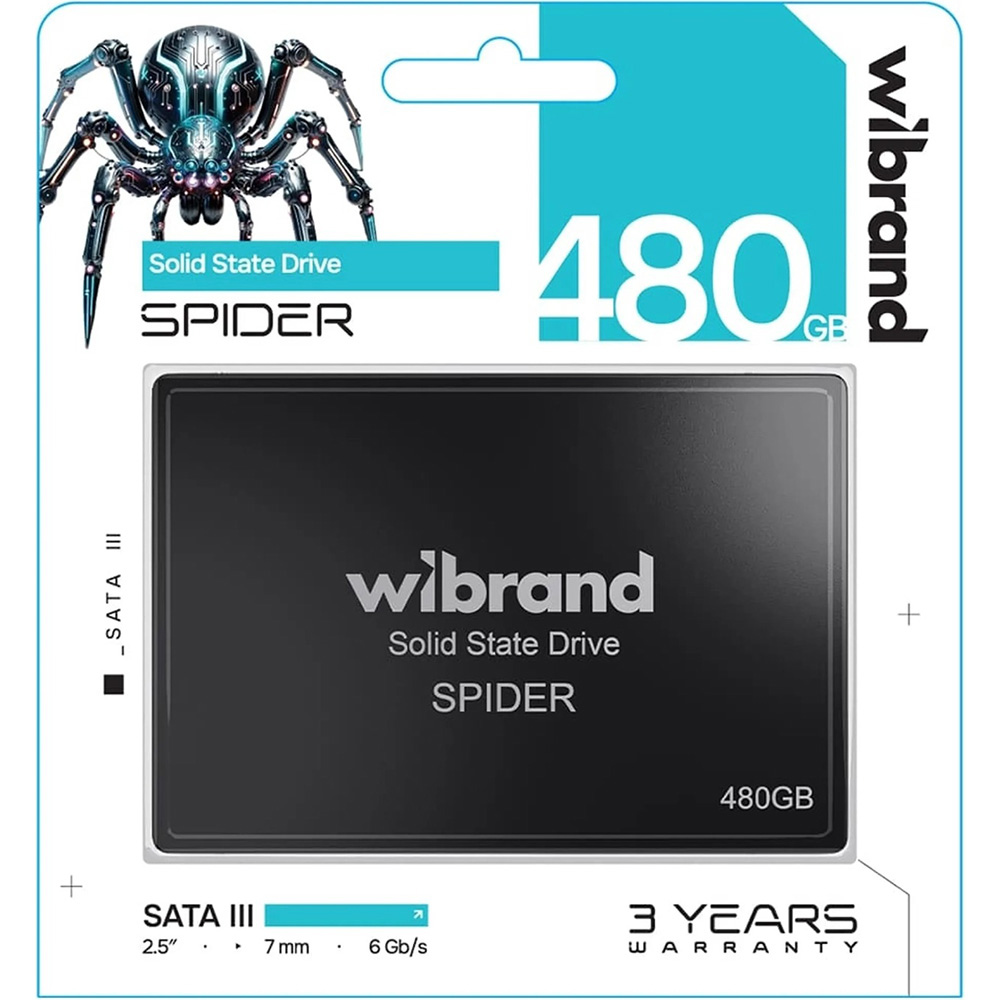 SSD накопичувач WIBRAND Spider 480GB 2.5" 7mm SATAIII Bulk (WI2.5SSD/SP480GB) Призначення жорсткого диска для ноутбука