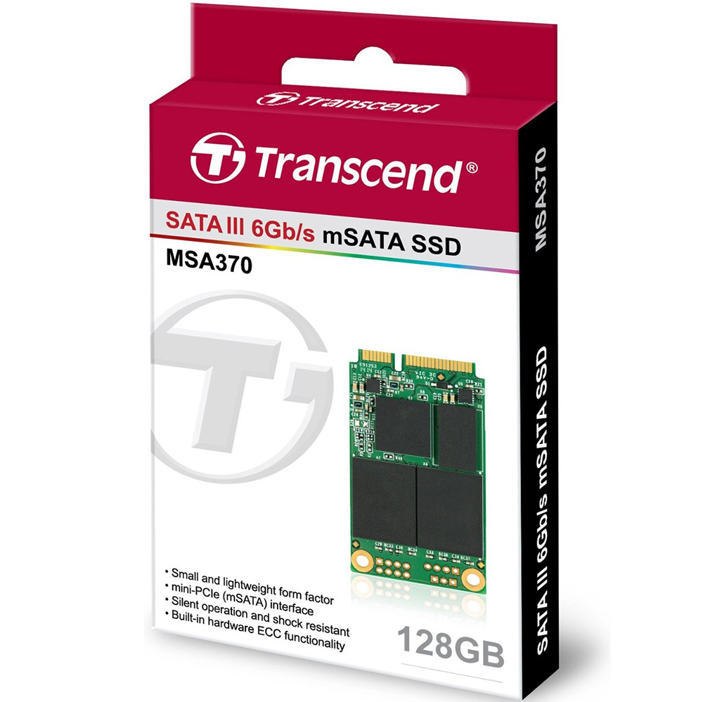 SSD накопитель TRANSCEND MSA370 mSATA 128GB (TS128GMSA370) Тип твердотельный накопитель (SSD)