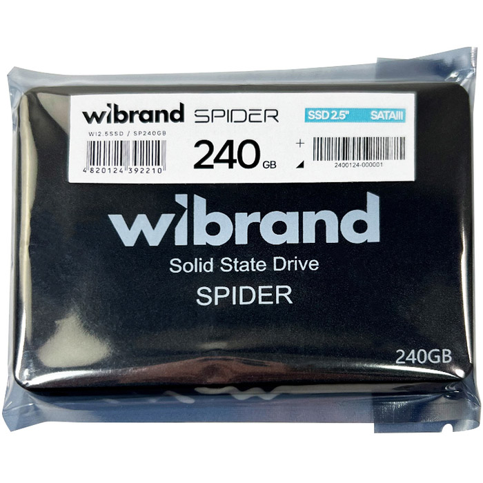 SSD накопичувач WIBRAND Spider 240GB 2.5" 7mm SATAIII Bulk (WI2.5SSD/SP240GB) Тип твердотільний накопичувач (SSD)