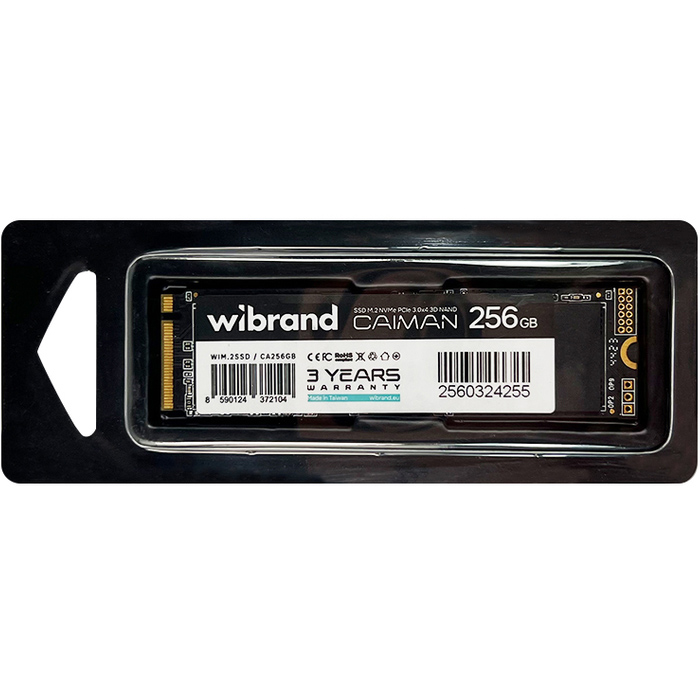 SSD накопитель WIBRAND Caiman 256GB M.2 2280 NVMe PCIe 3.0 x 4 (WIM.2SSD/CA256GB) Тип твердотельный накопитель (SSD)