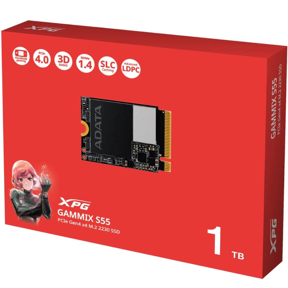 SSD накопитель ADATA GAMMIX S55 1TB M.2 (SGAMMIXS55-1T-C) Тип твердотельный накопитель (SSD)