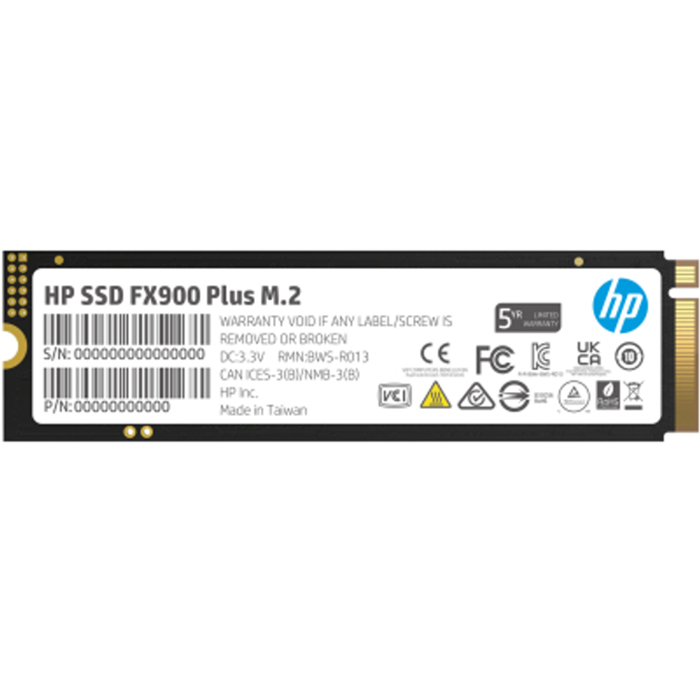 SSD накопичувач HP M.2 2280 2TB FX900 Plus (7F618AA) Призначення жорсткого диска для ноутбука