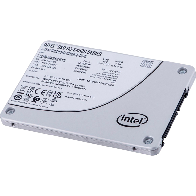 SSD накопичувач INTEL D3-S4520 7.68TB 2.5" SATAIII 3D NAND TLC (SSDSC2KB076TZ01) Призначення жорсткого диска для сервера