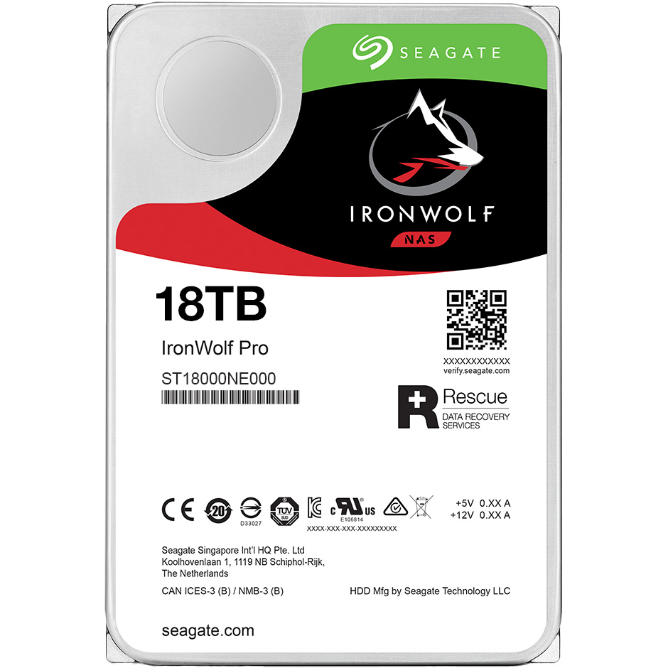 Жесткий диск SEAGATE IronWolf Pro 18Tb 7200rpm 256Mb SATAIII (ST18000NT001) Форм-фактор 3.5"