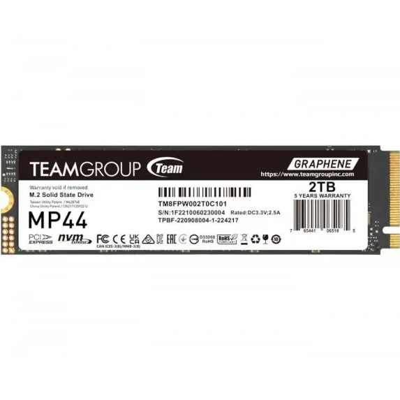 SSD накопичувач TEAM MP44 2TB (TM8FPW002T0C101) SSD накопичувач TEAM MP44 2TB (TM8FPW002T0C101)