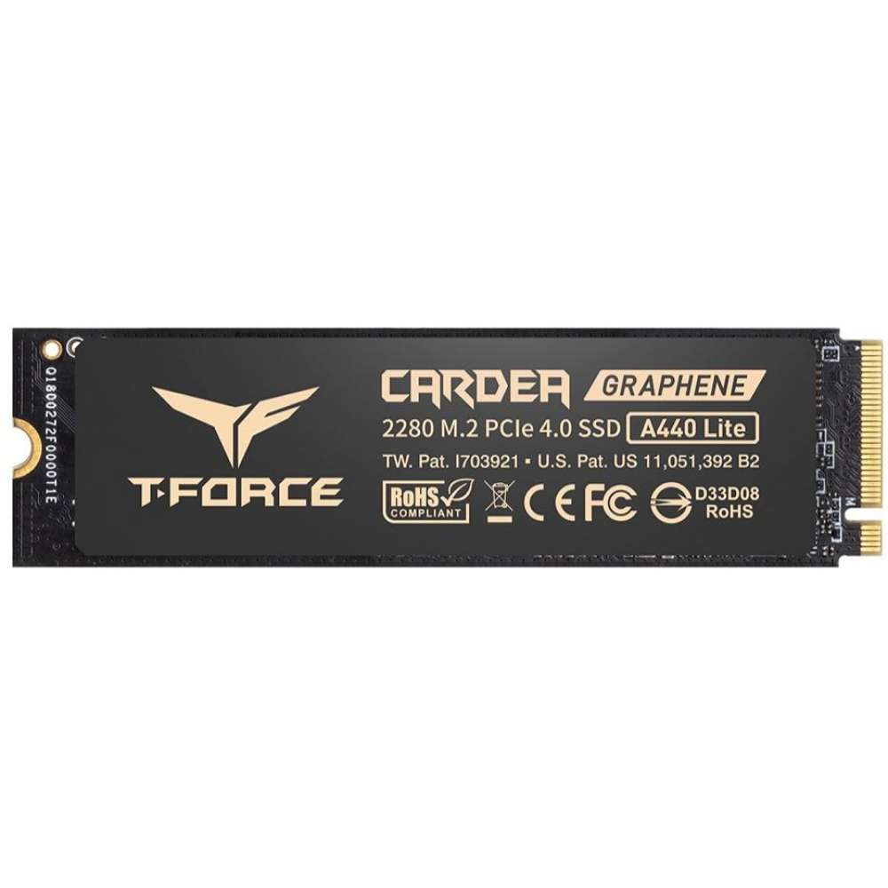 SSD накопитель TEAM T-FORCE M.2-2280 PCI-E Gen4x4 A440 LITE 1TB RETAIL W/HEAT STICKER (TM8FFQ001T0C129)