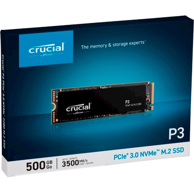 SSD накопичувач MICRON Crucial P3 500GB M.2 2280 NVMe 3D NAND TLC (CT500P3SSD8) Форм-фактор M.2