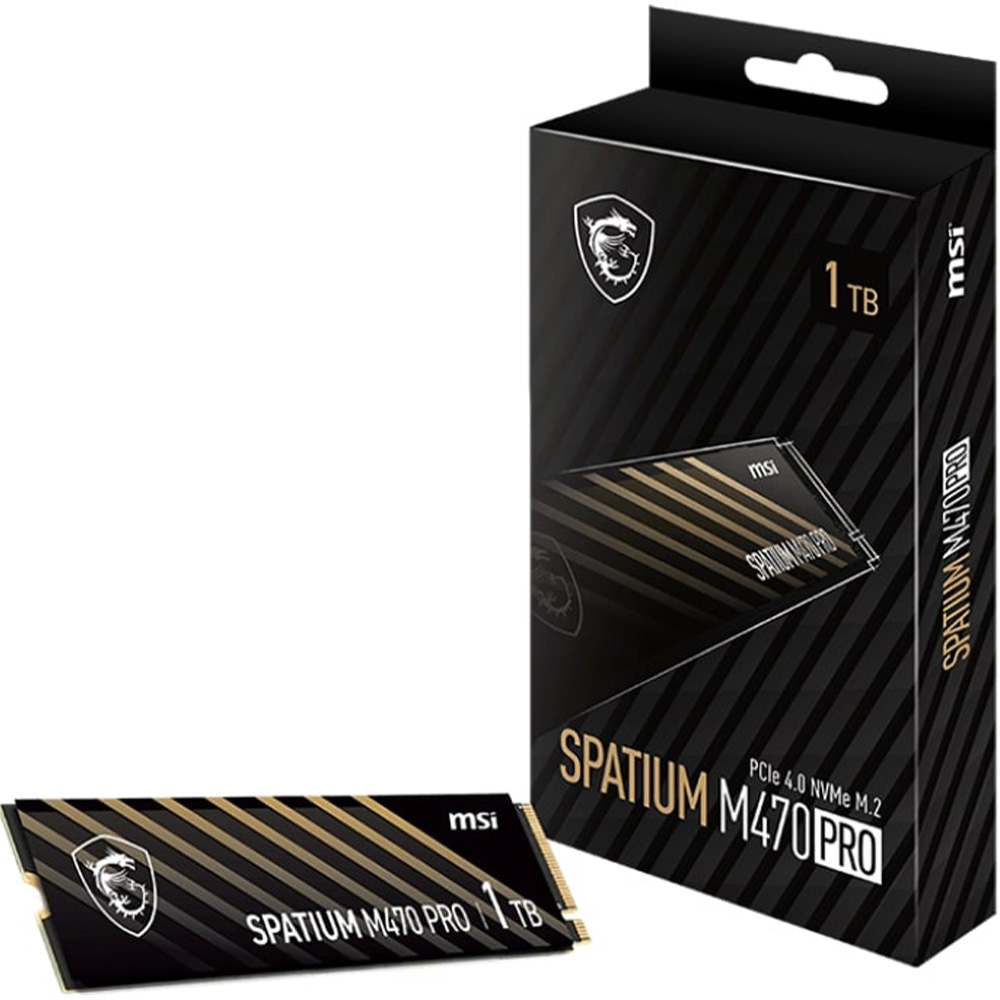 SSD накопитель MSI Spatium M470 Pro 1TB M.2 2280 NVMe 3D NAND TLC (S78-440L0J0-P83) Емкость 1 Тб