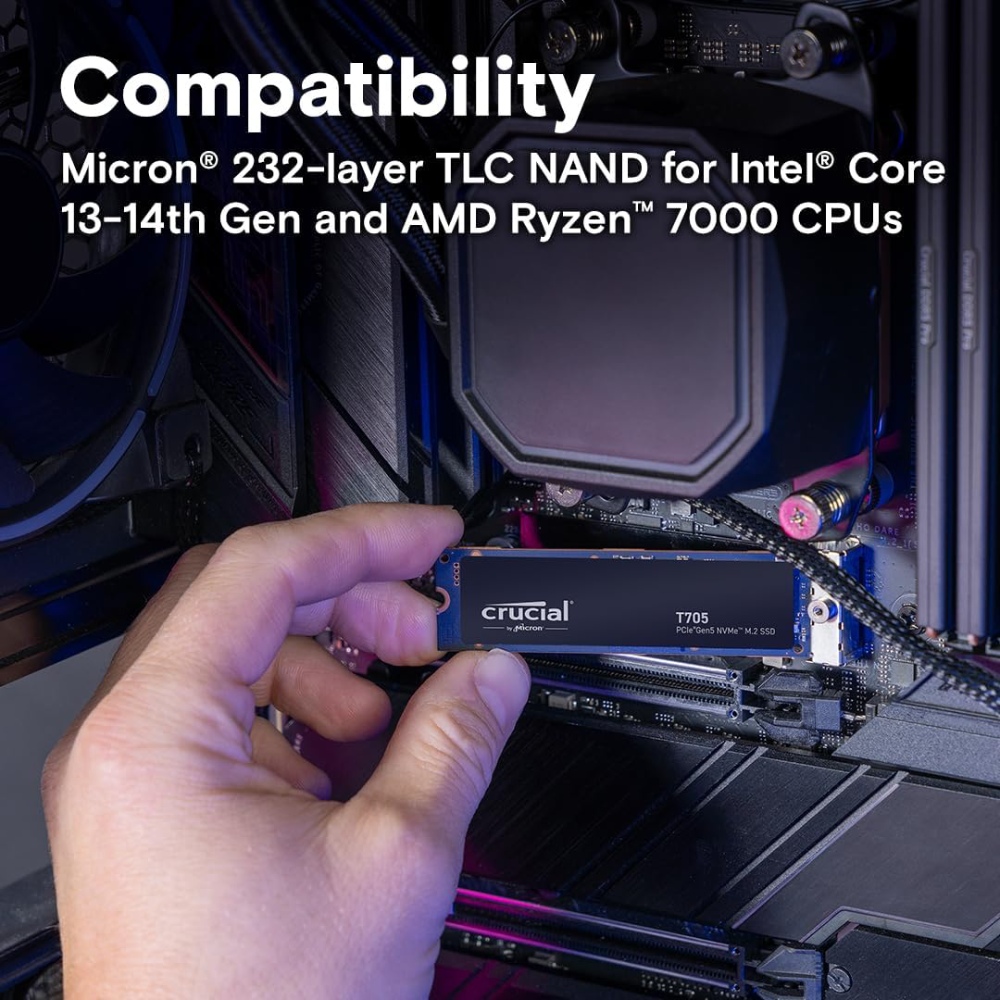 SSD накопичувач MICRON 1TB M.2 PCIe 5.0 T705 (CT1000T705SSD3) Ємність 1 Тб