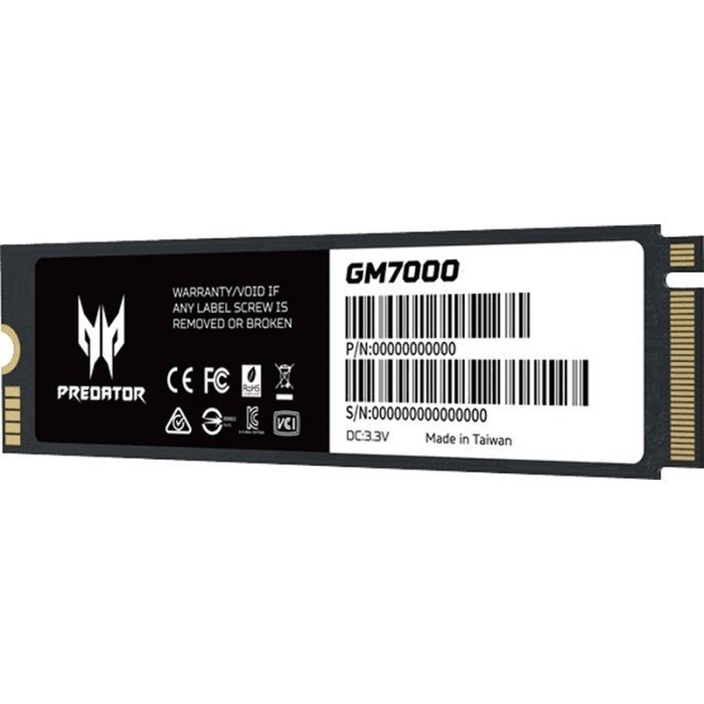 SSD накопичувач ACER M.2 2280 512GB GM7000 Predator (BL.9BWWR.104) Ємність 512 Гб