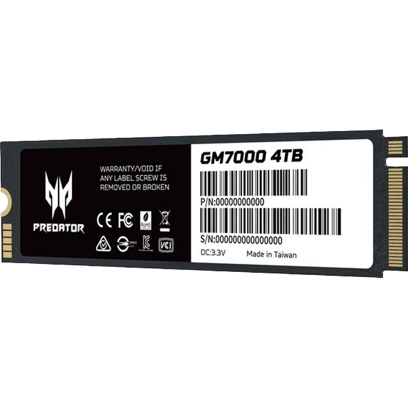 SSD накопичувач ACER Predator M.2 2280 4TB GM7000 (BL.9BWWR.107) Тип твердотільний накопичувач (SSD)