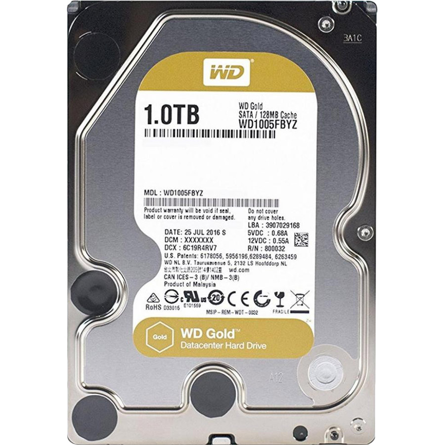 Жорсткий диск Western Digital Gold 1TB 7200rpm 128MB WD1005FBYZ 3.5" SATA III