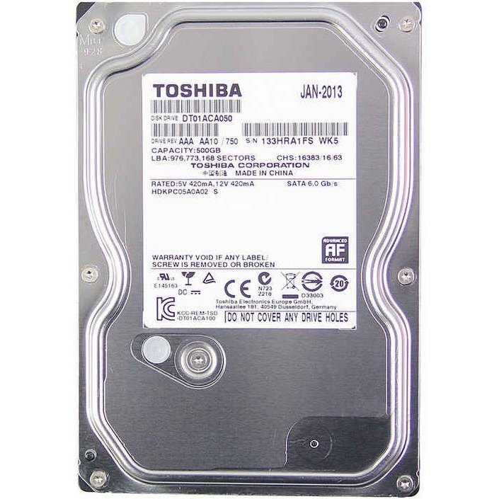 

Жесткий диск TOSHIBA 500Gb 7200rpm 32Mb SATAIII (DT01ACA050), 500Gb 7200rpm 32Mb SATAIII DT01ACA050