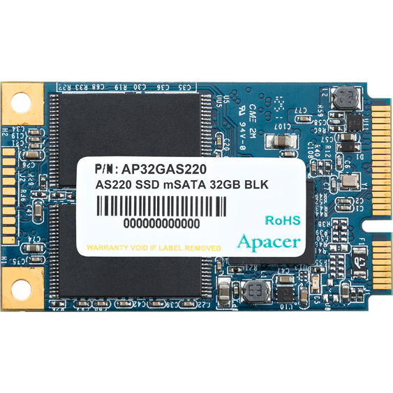 SSD накопитель APACER AS220 32GB mSATA MLC (AP32GAS220B-1)