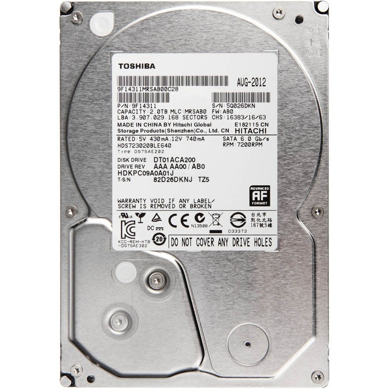 Жесткий диск TOSHIBA 2Tb 7200rpm 64Mb SATAIII (DT01ACA200)