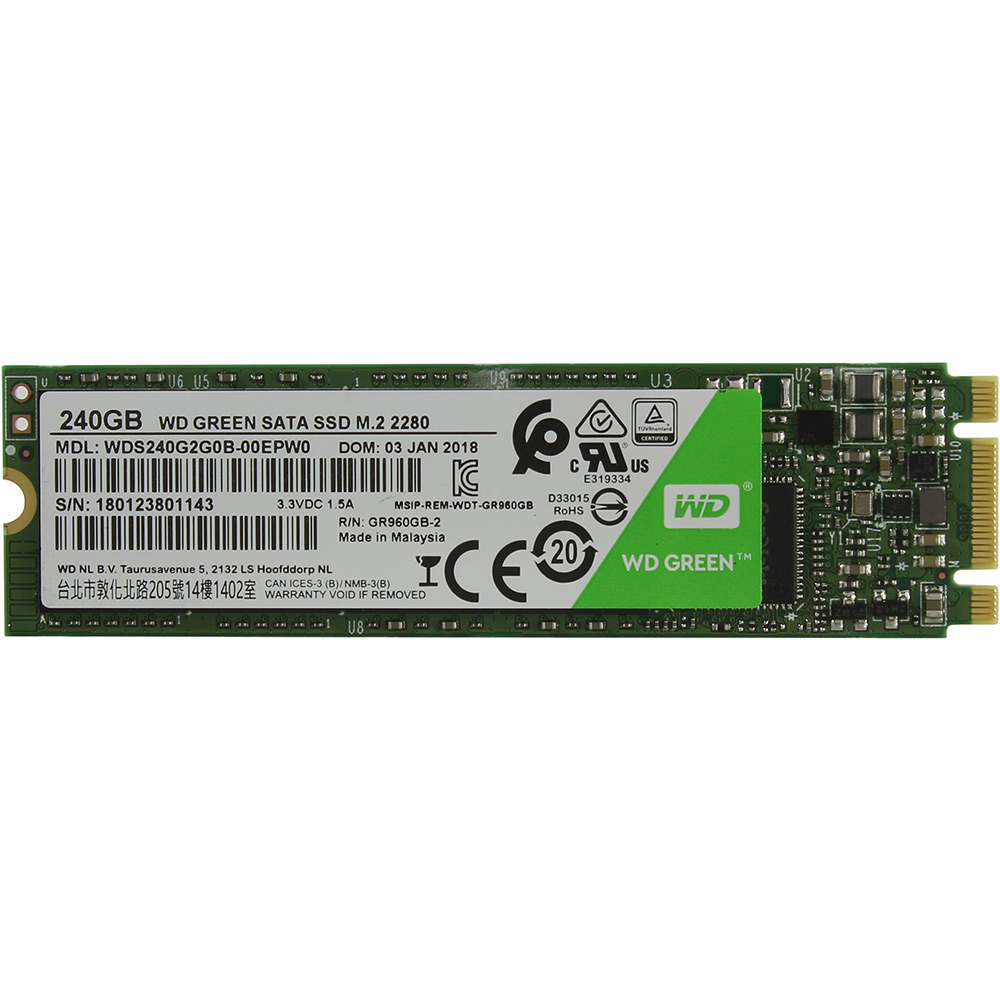 

SSD накопитель WD GREEN 240GB WDS240G2G0B, WDWDS240G2G0B