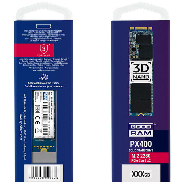 SSD накопитель GOODRAM PX400 256GB (SSDPR-PX400-256-80) Форм-фактор M.2