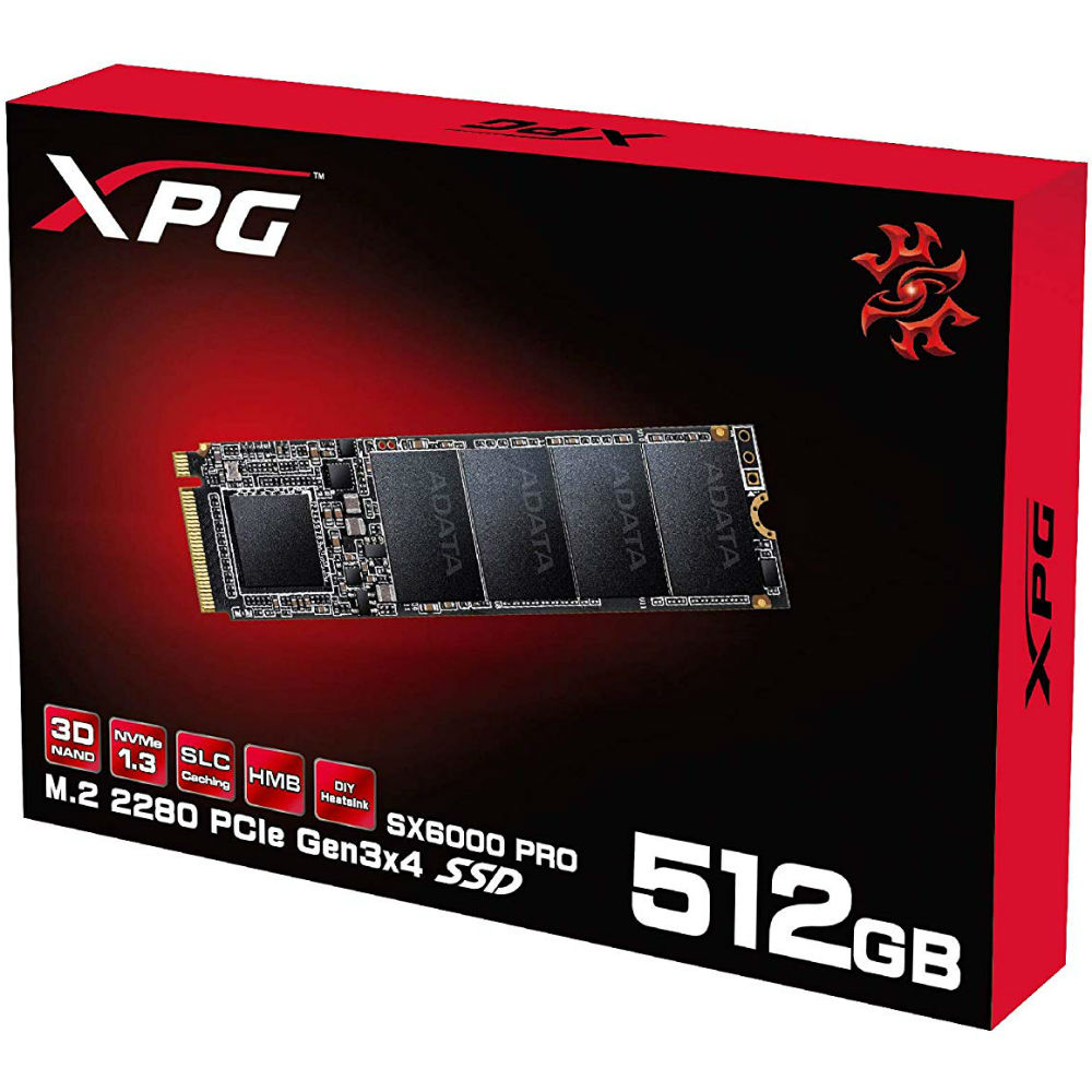 SSD накопитель ADATA XPG 6000 Pro 512GB 3D TLC (ASX6000PNP-512GT-C) Емкость 512 Гб