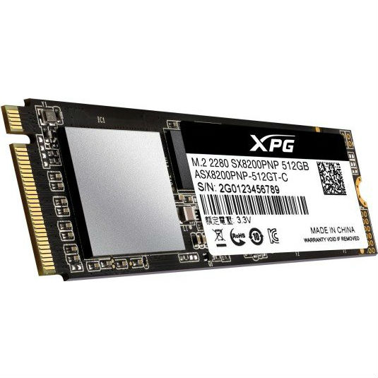 SSD накопитель ADATA XPG 8200 Pro NVMe 512GB TLC (ASX8200PNP-512GT-C) Емкость 512 Гб