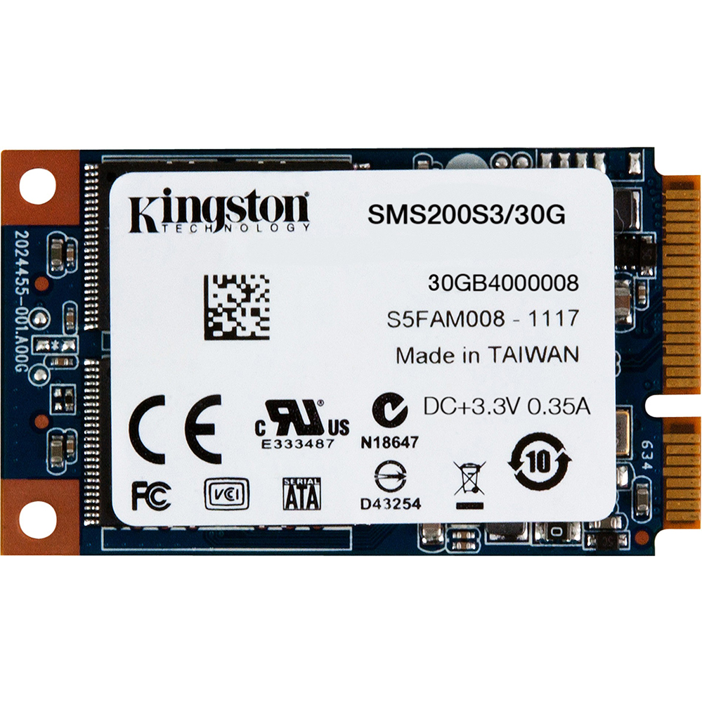 SSD накопитель KINGSTON mS200 30Gb mSATA (SMS200S3/30G)