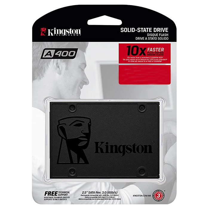 SSD накопитель KINGSTON A400 120GB SATAIII TLC (SA400S37/120G) Форм-фактор 2.5"