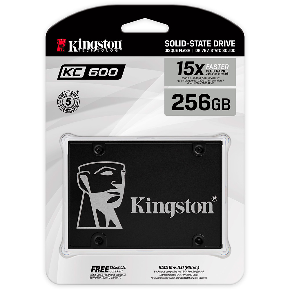 SSD накопичувач KINGSTON KC600 256GB SATAIII (SKC600/256G) Тип твердотільний накопичувач (SSD)